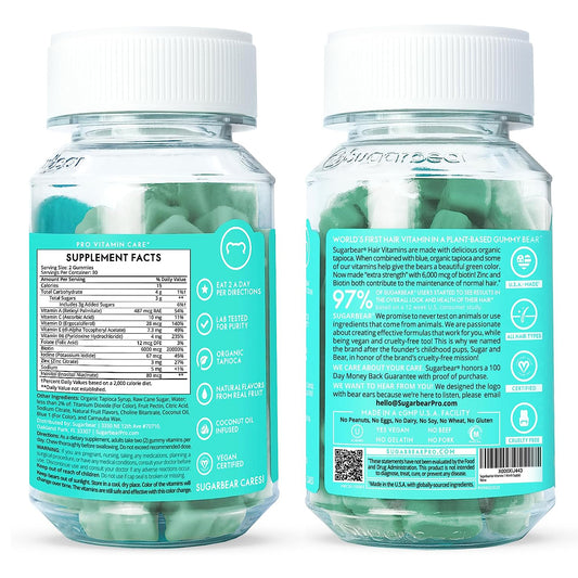 Sugarbear Vegan Hair Gummy Vitamins - 60 Gummies